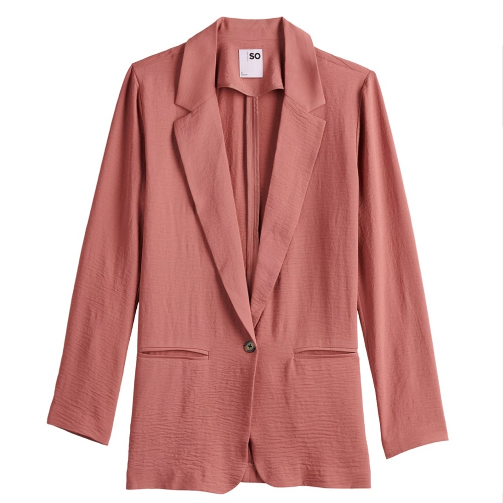 *NWT* Juniors' SO® Oversized Lightweight Blazer - Mauve - Size M